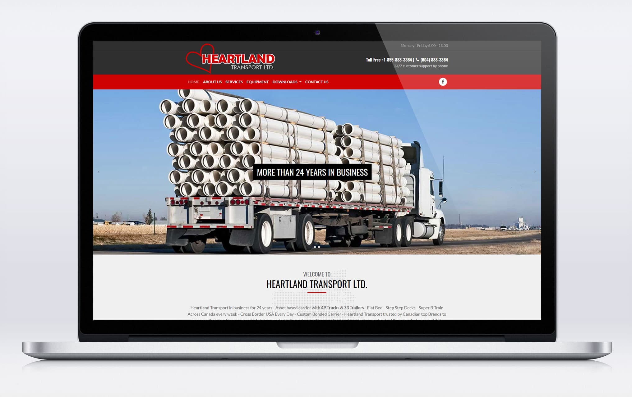 Heartland Transport website screenshot