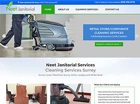 Neet Janitorial Services — website designed by Code Pixel